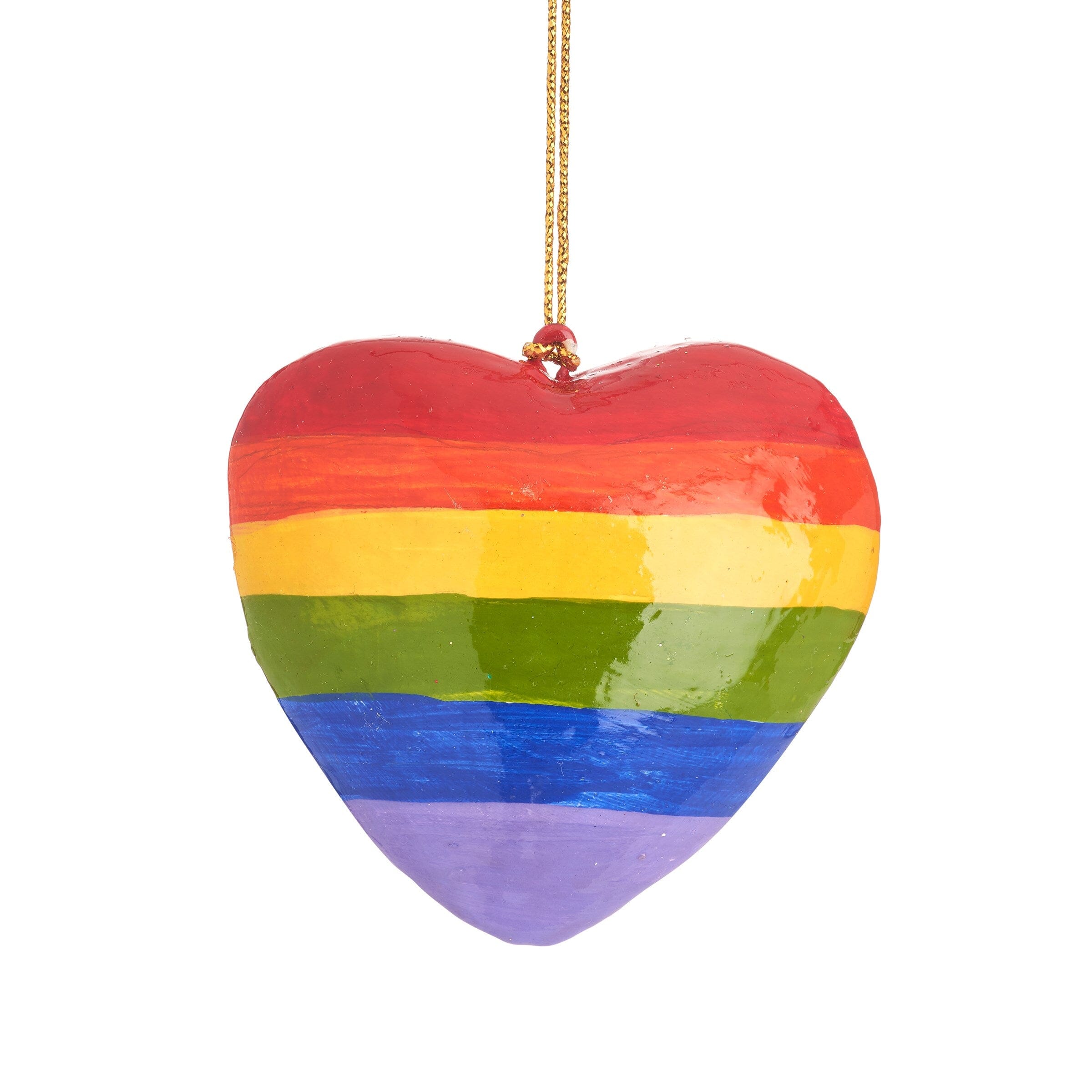 Rainbow Heart Papier Mache - Décoration de Noël Décorations de Noël Sass & Belle
